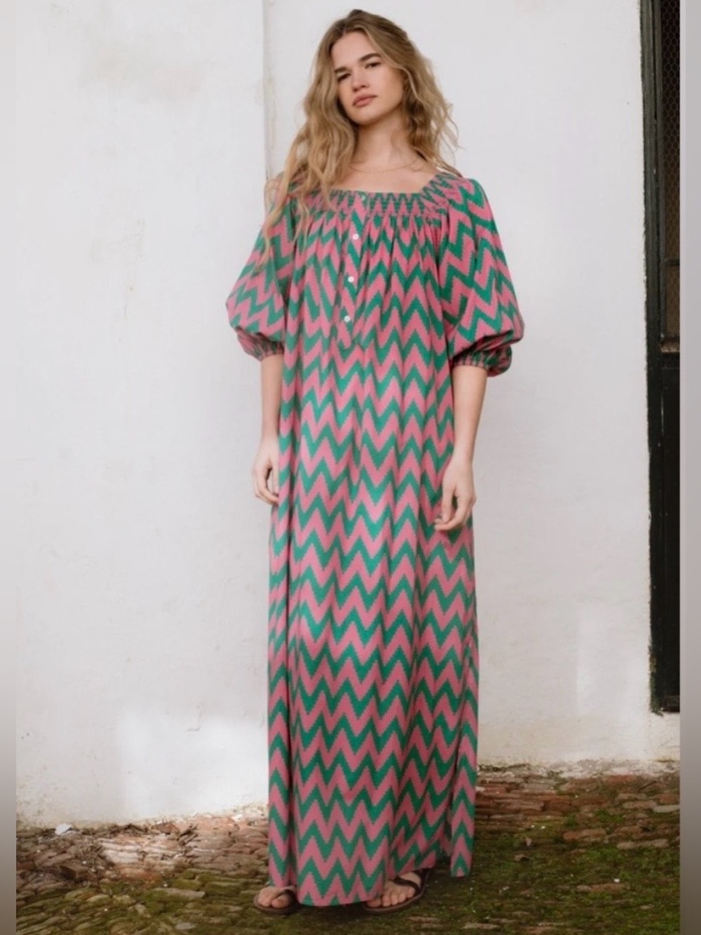New Sonmer Simona zig zag cotton dress size S